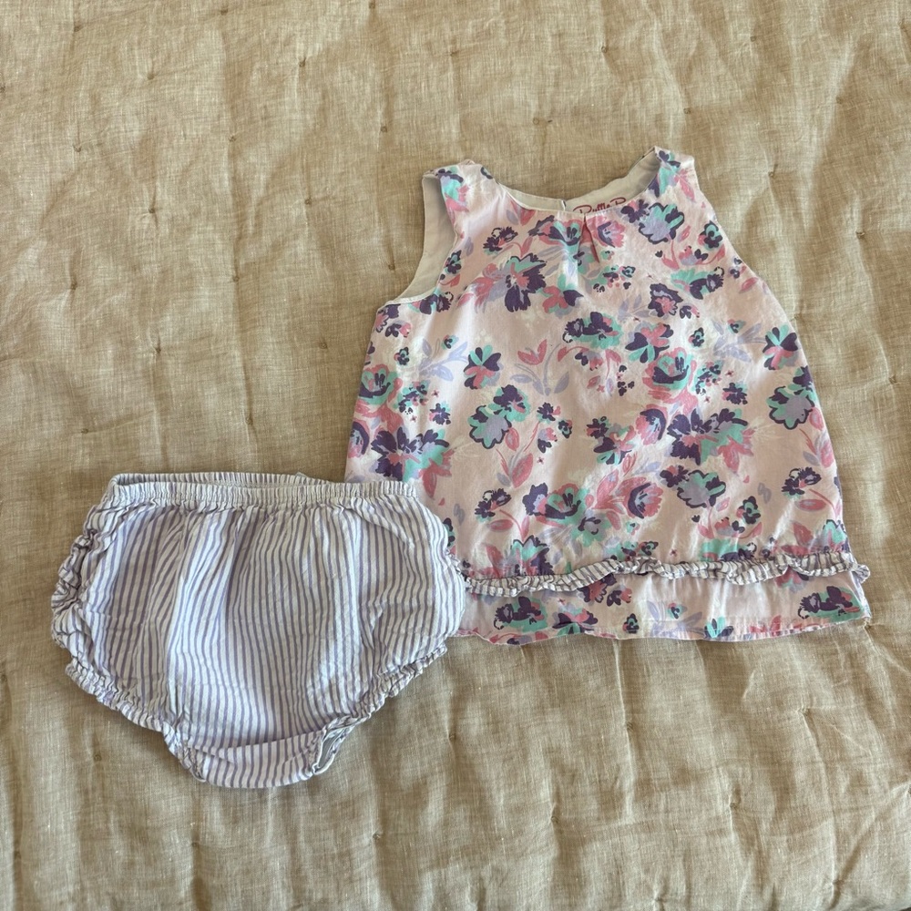 Ruffle Butts Baby Girl Pink/Purple Ric Rac Swing Top & Bloomer Set 2T